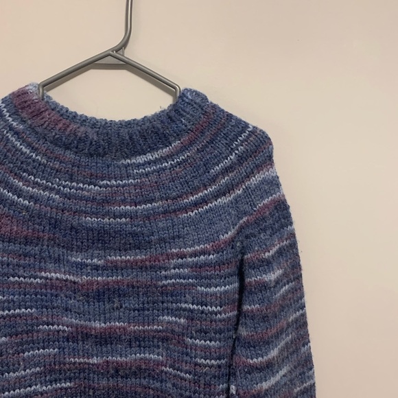 VINTAGE 80s Dad Grandpa Hand Knit Sweater Womens Medium - Picture 3 of 12